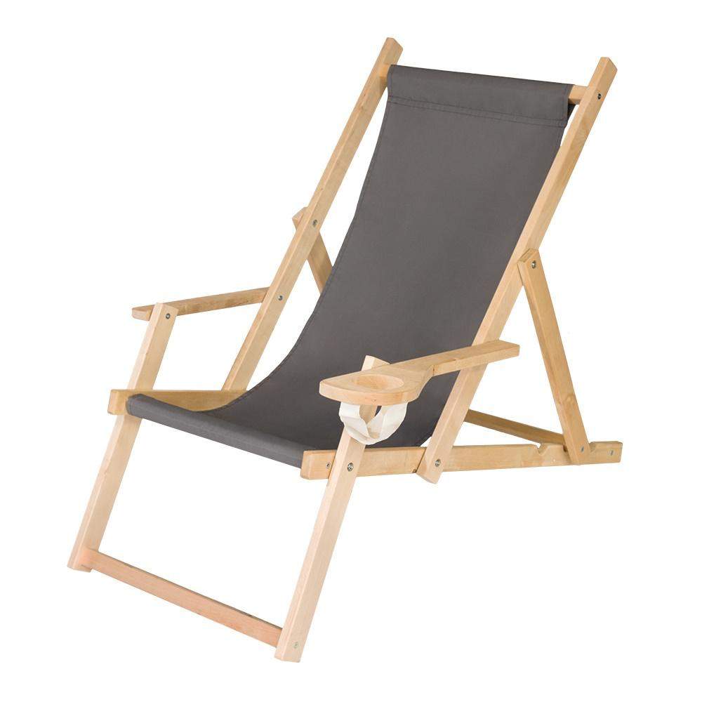 Leżak reklamowy z nadrukiem FULL KOLOR z podłokietnikami i z uchwytem na napój 5