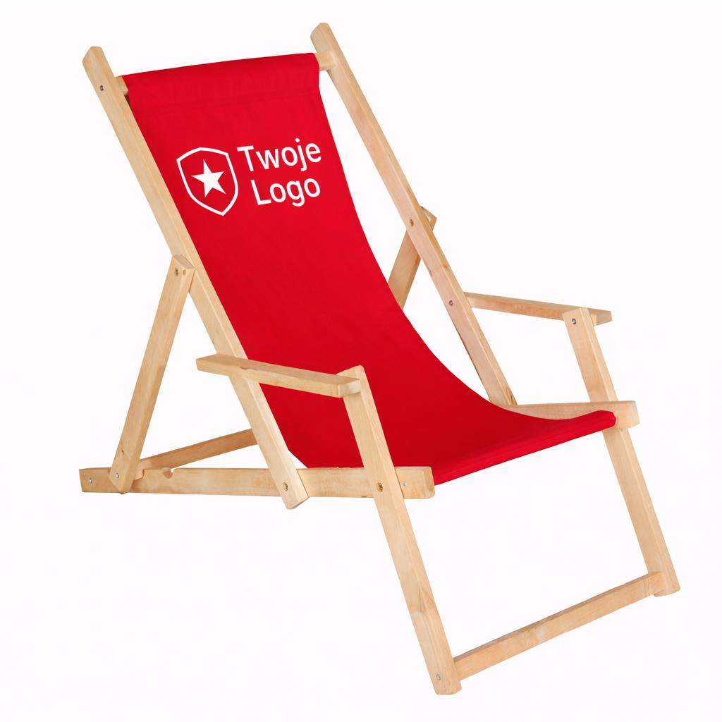Leżak reklamowy z nadrukiem FULL KOLOR z podłokietnikami 0