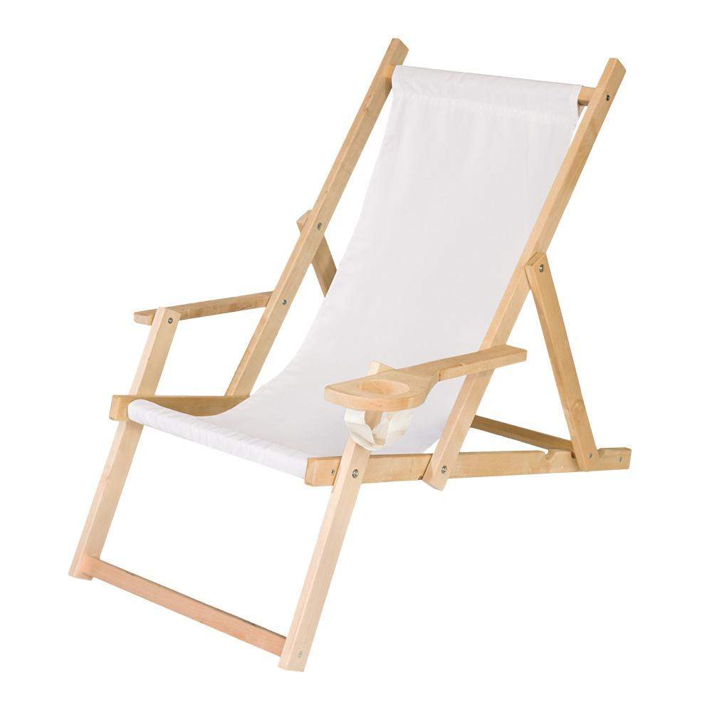 Leżak reklamowy z nadrukiem FULL KOLOR z podłokietnikami i z uchwytem na napój 8